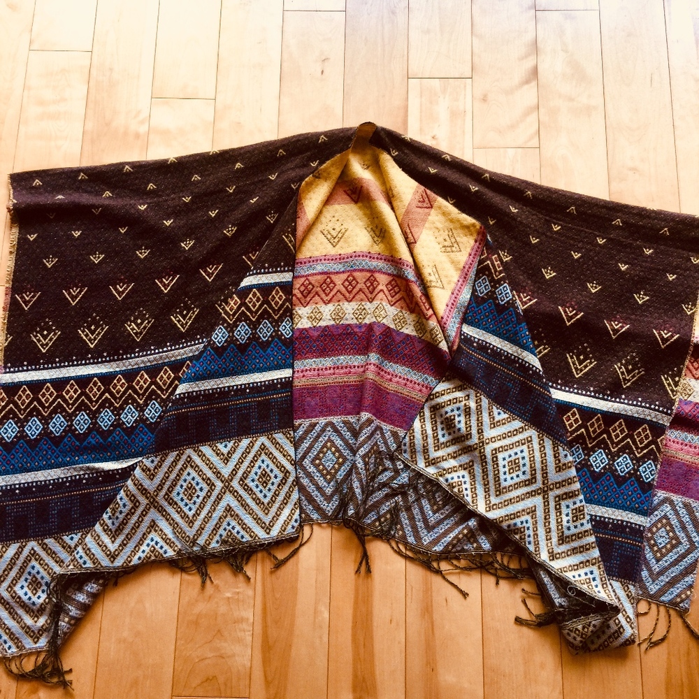 Reversable Print Poncho